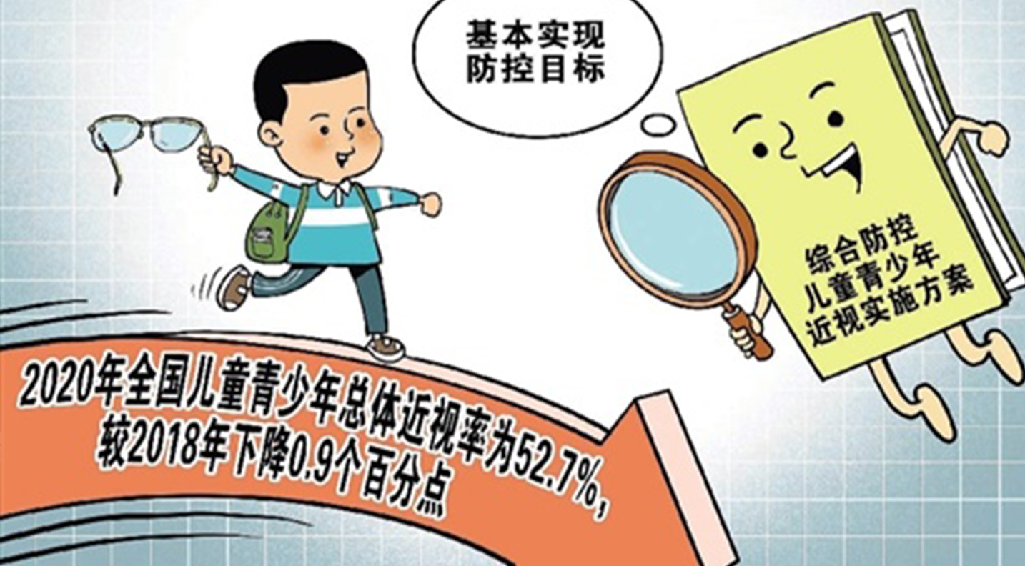 中国儿童青少年总体近视率下降 防控“小眼镜”阶段性成效显著